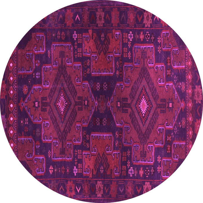 Round Abstract Pink Contemporary Rug, con1216pnk