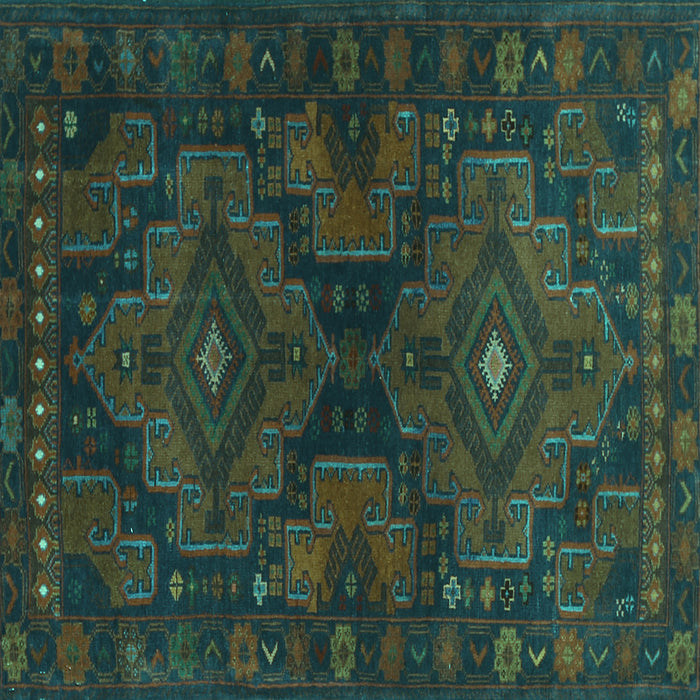 Square Machine Washable Abstract Turquoise Contemporary Area Rugs, wshcon1216turq