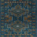 Square Abstract Light Blue Contemporary Rug, con1216lblu