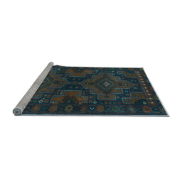 Sideview of Machine Washable Abstract Light Blue Contemporary Rug, wshcon1216lblu