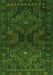 Serging Thickness of Machine Washable Abstract Green Contemporary Area Rugs, wshcon1216grn