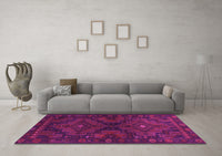 Machine Washable Abstract Pink Contemporary Rug, wshcon1216pnk