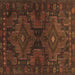 Square Abstract Brown Contemporary Rug, con1216brn