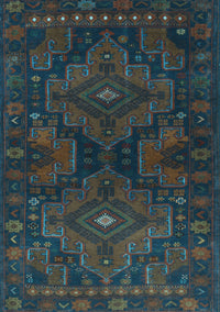 Abstract Light Blue Contemporary Rug, con1216lblu