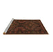 Sideview of Machine Washable Abstract Brown Contemporary Rug, wshcon1216brn