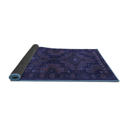 Sideview of Abstract Blue Contemporary Rug, con1216blu