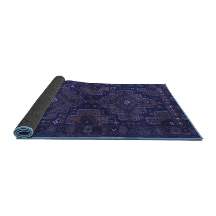 Sideview of Abstract Blue Contemporary Rug, con1216blu