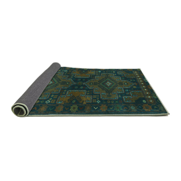 Sideview of Abstract Turquoise Contemporary Rug, con1216turq