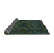 Sideview of Abstract Turquoise Contemporary Rug, con1216turq