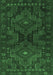 Machine Washable Abstract Emerald Green Contemporary Area Rugs, wshcon1216emgrn