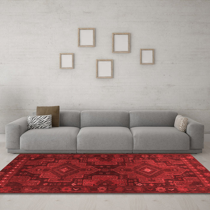 Contemporary Red Washable Rugs