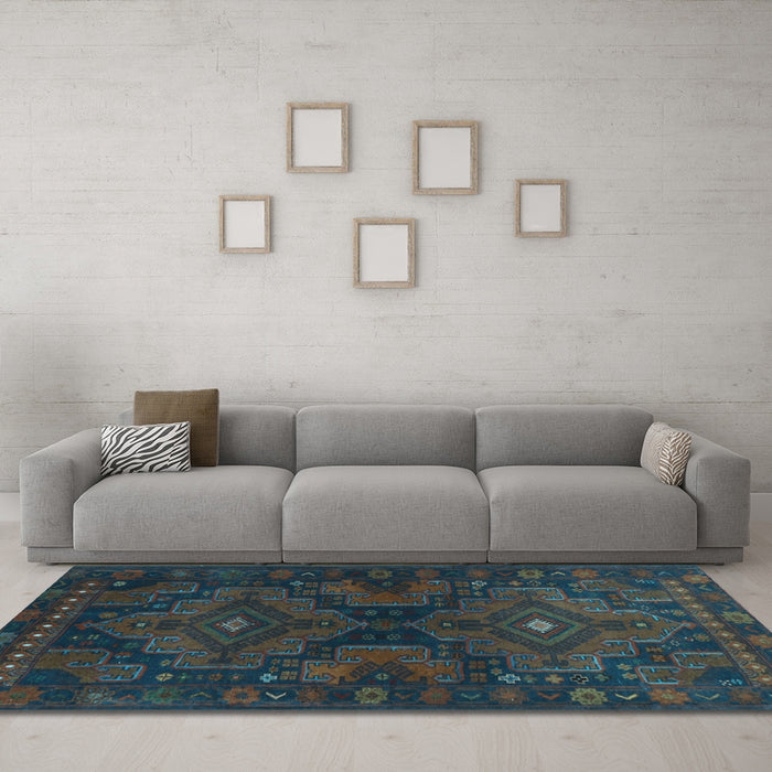 Machine Washable Abstract Light Blue Contemporary Rug in a Living Room, wshcon1216lblu