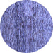 Round Abstract Blue Contemporary Rug, con1217blu