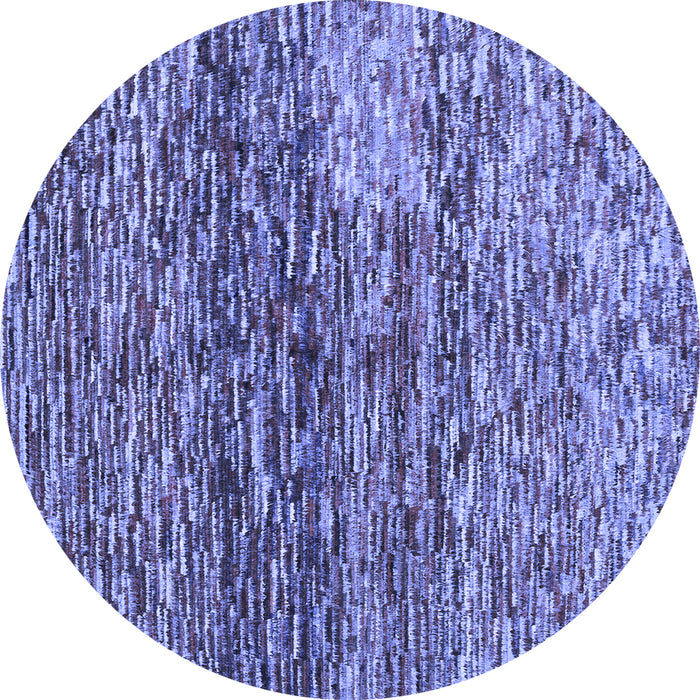 Round Machine Washable Abstract Blue Contemporary Rug, wshcon1217blu