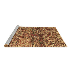 Sideview of Machine Washable Abstract Brown Contemporary Rug, wshcon1217brn