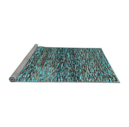 Sideview of Machine Washable Abstract Light Blue Contemporary Rug, wshcon1217lblu