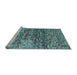 Sideview of Machine Washable Abstract Light Blue Contemporary Rug, wshcon1217lblu