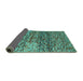 Sideview of Abstract Turquoise Contemporary Rug, con1217turq