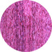 Round Machine Washable Abstract Pink Contemporary Rug, wshcon1217pnk