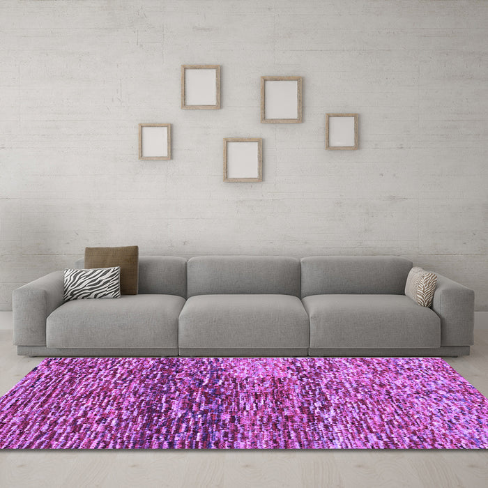 Machine Washable Abstract Purple Contemporary Area Rugs in a Living Room, wshcon1217pur