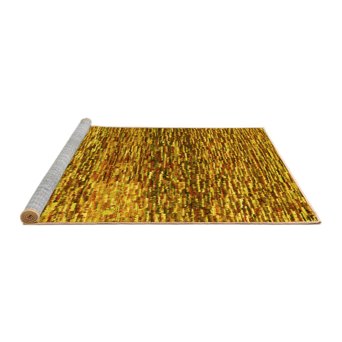 Sideview of Machine Washable Abstract Yellow Contemporary Rug, wshcon1217yw