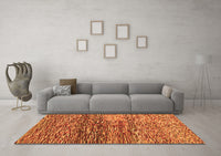 Machine Washable Abstract Orange Contemporary Rug, wshcon1217org