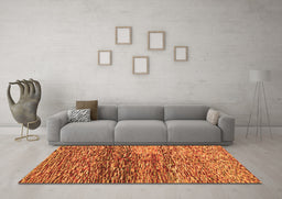 Machine Washable Abstract Orange Contemporary Area Rugs in a Living Room, wshcon1217org