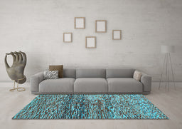 Machine Washable Abstract Light Blue Contemporary Rug in a Living Room, wshcon1217lblu
