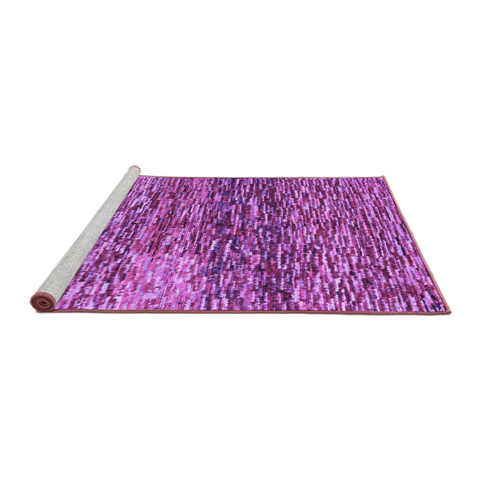 Sideview of Machine Washable Abstract Purple Contemporary Area Rugs, wshcon1217pur