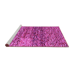 Sideview of Machine Washable Abstract Pink Contemporary Rug, wshcon1217pnk