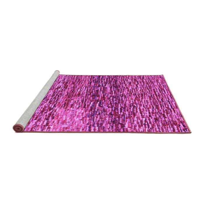 Sideview of Machine Washable Abstract Pink Contemporary Rug, wshcon1217pnk
