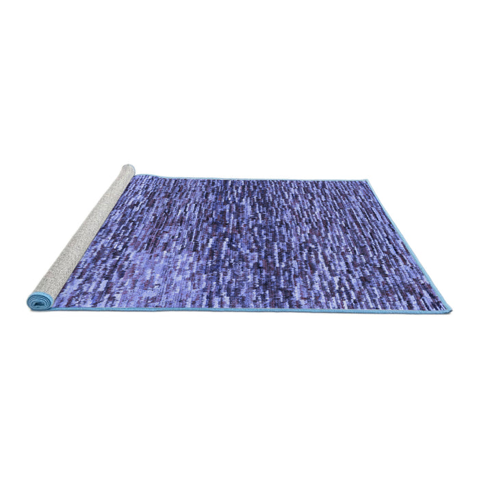 Sideview of Machine Washable Abstract Blue Contemporary Rug, wshcon1217blu