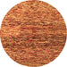 Square Abstract Orange Contemporary Rug, con1217org