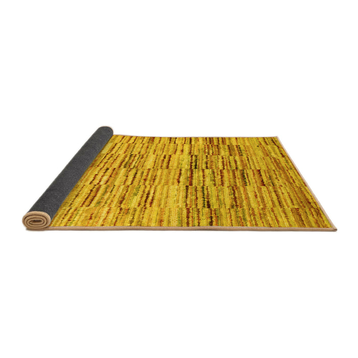 Sideview of Abstract Yellow Contemporary Rug, con1218yw