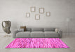 Machine Washable Abstract Pink Contemporary Rug in a Living Room, wshcon1218pnk