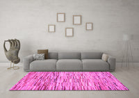 Machine Washable Abstract Pink Contemporary Rug, wshcon1218pnk