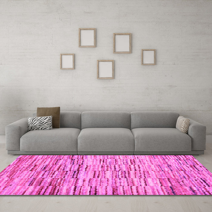 Machine Washable Abstract Pink Contemporary Rug in a Living Room, wshcon1218pnk