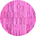 Round Abstract Pink Contemporary Rug, con1218pnk