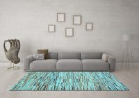 Machine Washable Abstract Light Blue Contemporary Rug, wshcon1218lblu
