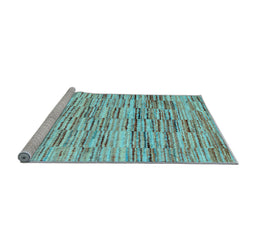 Sideview of Machine Washable Abstract Light Blue Contemporary Rug, wshcon1218lblu