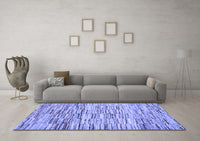 Machine Washable Abstract Blue Contemporary Rug, wshcon1218blu
