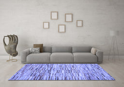 Machine Washable Abstract Blue Contemporary Rug in a Living Room, wshcon1218blu
