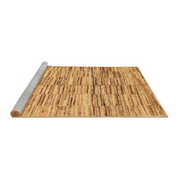 Sideview of Machine Washable Abstract Brown Contemporary Rug, wshcon1218brn