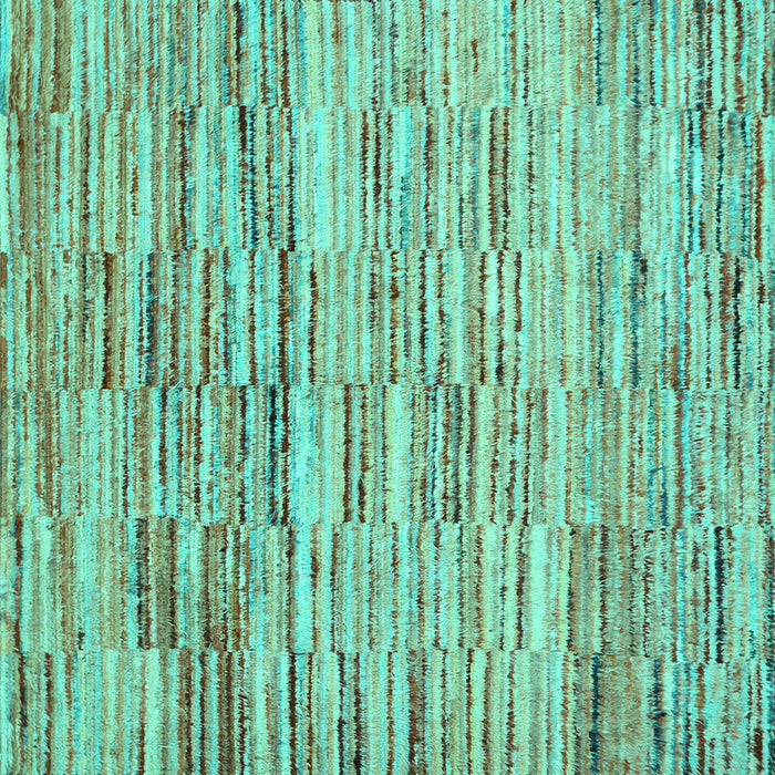 Square Abstract Turquoise Contemporary Rug, con1218turq