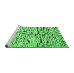 Sideview of Machine Washable Abstract Emerald Green Contemporary Area Rugs, wshcon1218emgrn