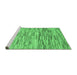 Sideview of Machine Washable Abstract Emerald Green Contemporary Area Rugs, wshcon1218emgrn