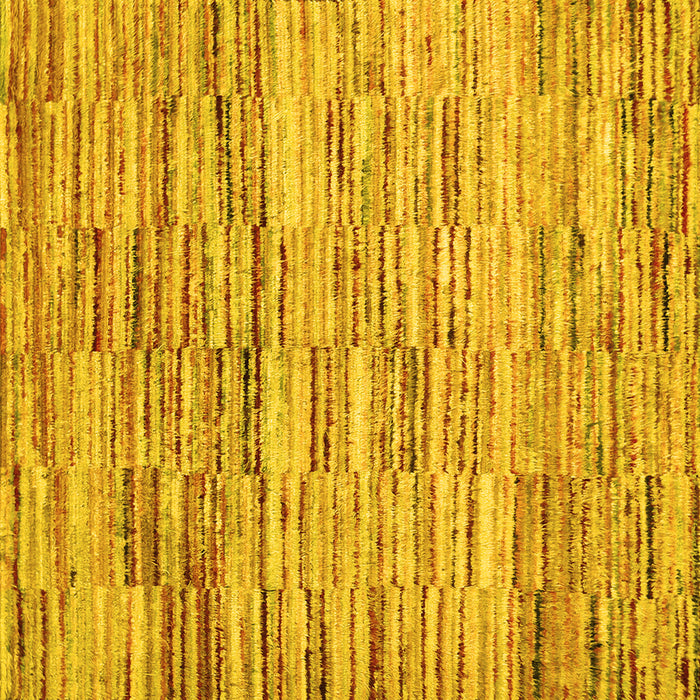 Square Machine Washable Abstract Yellow Contemporary Rug, wshcon1218yw