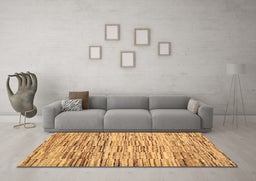 Machine Washable Abstract Brown Contemporary Rug in a Living Room,, wshcon1218brn