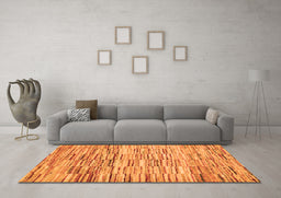 Machine Washable Abstract Orange Contemporary Area Rugs in a Living Room, wshcon1218org