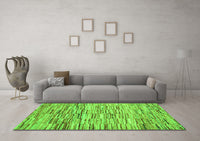 Machine Washable Abstract Green Contemporary Rug, wshcon1218grn